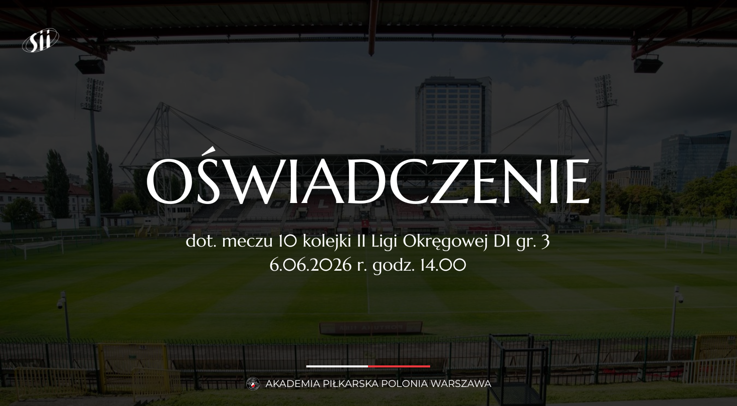 OŚWIADCZENIE, dot. meczu 10 kolejki II Ligi Okręgowej D1 gr. 3
