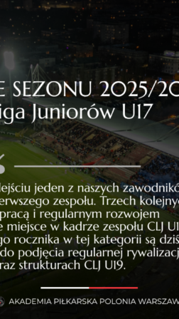 CLJ U17 | Podsumowanie sezonu 2025/2026