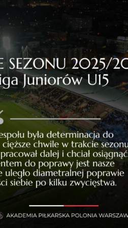 CLJ U15 | Podsumowanie sezonu 2025/2026